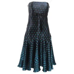 Ted Baker Black and Blue Strapless Dress